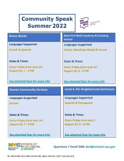 community speak summer 2022